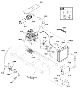 Engine Group - 4.3l Diagram and Parts List for 076138-00  Briggs and Stratton Generator